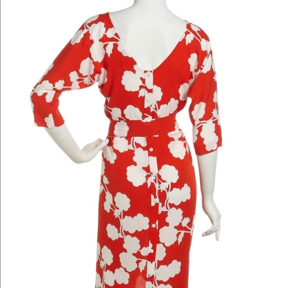 Diane von Furstenberg Maja Two Bud-Print Dress - tie missing - Picture 3 of 9